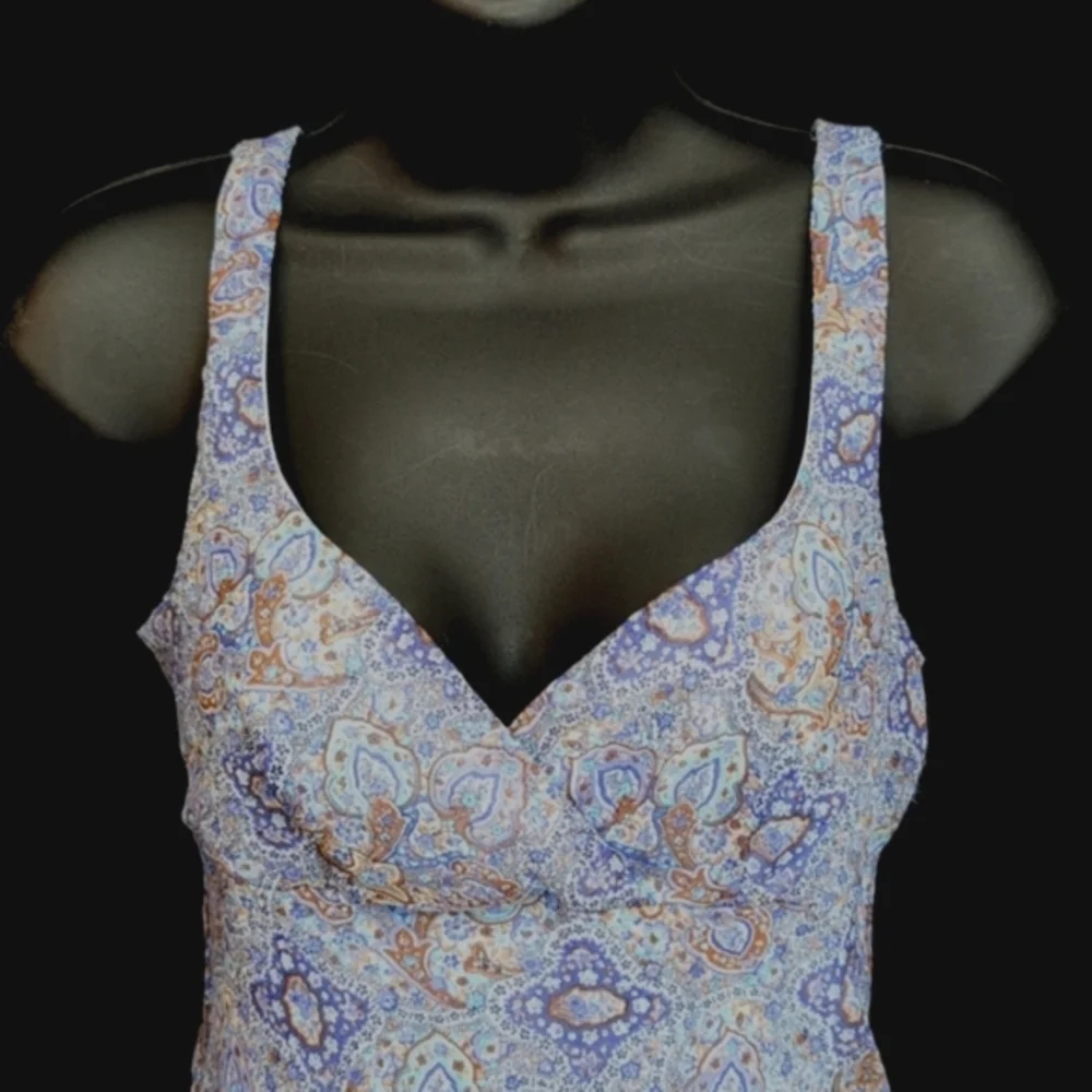 Blue and Brown Paisley Iz Byer Dress - Picture 2 of 7